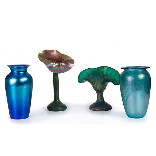 Four Studio Glass Vases