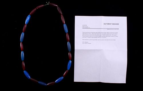 Rare Iroquois Long Faceted Red & Blue Trade Beads
