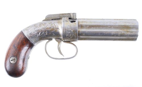 Allen & Thurber Engraved Six Shot Pepperbox Pistol