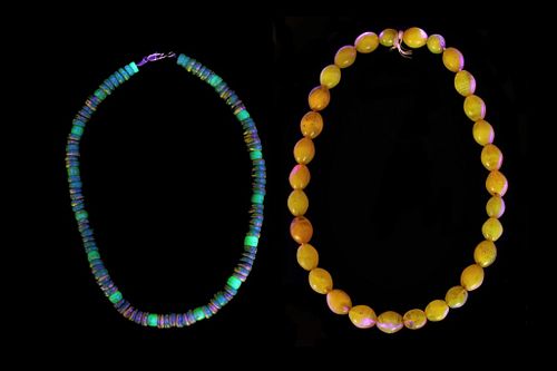 Dutch Vaseline Fluorescence Trade Bead Necklaces