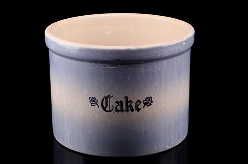 Union Stoneware "CAKE" Storage Crock c. 1900's