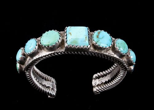 Navajo Sterling Silver & Turquoise Bracelet