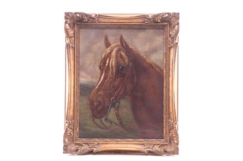 Flaxen Sorrel Quarter Horse Head Acrylic on Canvas