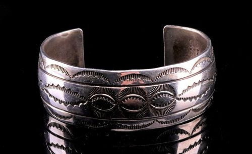 Navajo Lynn Edsitty Sterling Silver Bracelet