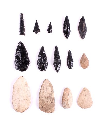 Early Archaic Obsidian & Flint Point Collection