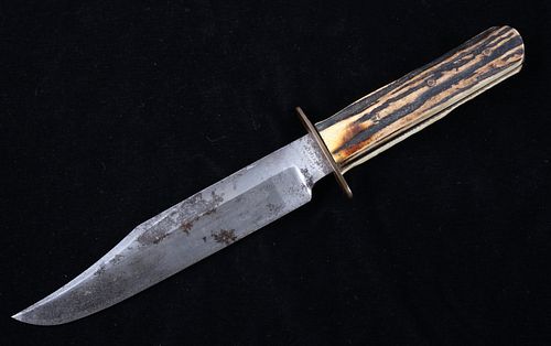 Sheffield Antler Handle Hunting Knife & Sheath