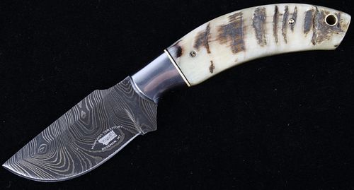 Rocky Mountain Rams Horn Damascus Bozeman Knife