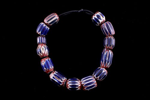 Large Six Layer Chevron Trade Bead Necklace