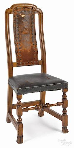 Boston William & Mary maple dining chair, ca. 17
