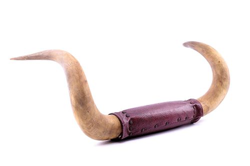 Montana Steer Horn Leather Wrapped Wall Mount
