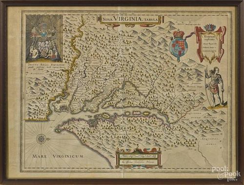 Willem Blaeu engraved map of Virginia, ca. 1635