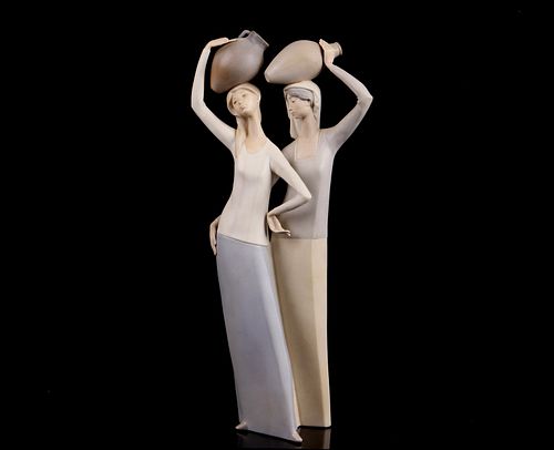 LLando Two Women & Jugs Sculpture c. 1969-1985