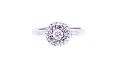 Fancy Pink & White Diamond 18k White Gold Ring