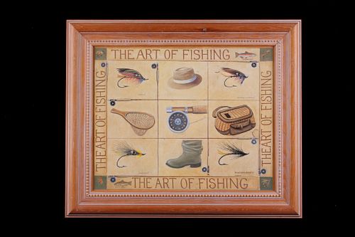 James Weins "The Art of Fishing" Mosaic Painting