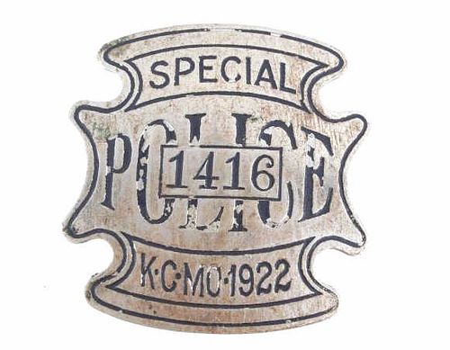1922 Kansas City Special Police Badge