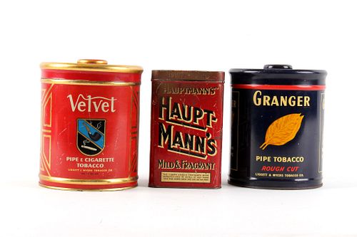 Collection of Rough Cut Pipe Tobacco Tins C. 1920s