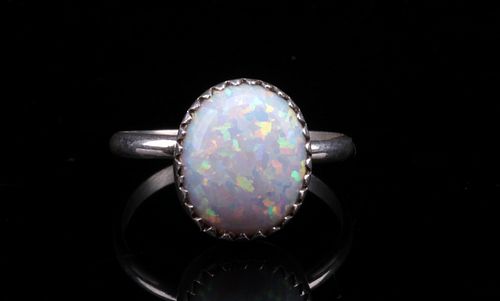 Navajo Sterling Silver and Opal Ring