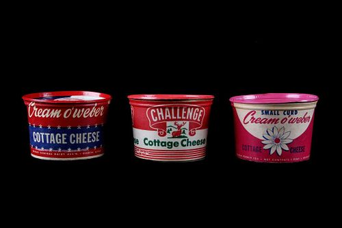 Cottage Cheese Small Curd Containers c. 1930's