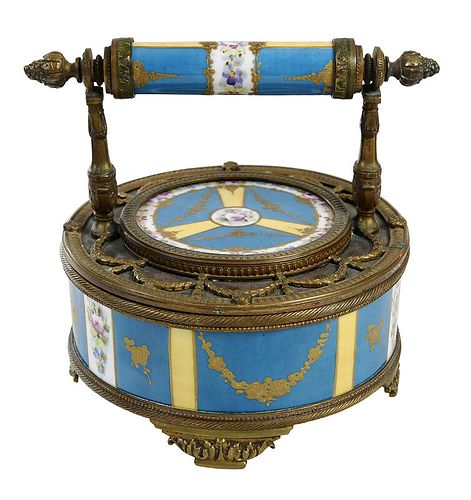 Sèvres Bronze Mounted Lidded Porcelain Box