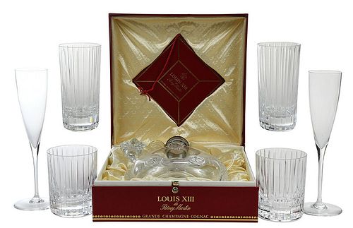 Baccarat Decanter, 29 Champagnes and Tumblers
