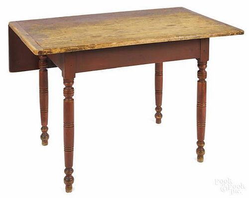 Sheraton painted work table, ca. 1830, with a s