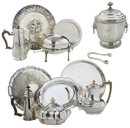 Ten Silver Plate Hollowware Items