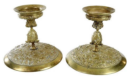 Matched Pair of Bronze Renaissance Style Tazzas