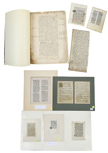 Nine Illuminated Manuscript Leaves and Fragment