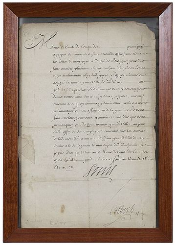 Louis XIV Signed Letter