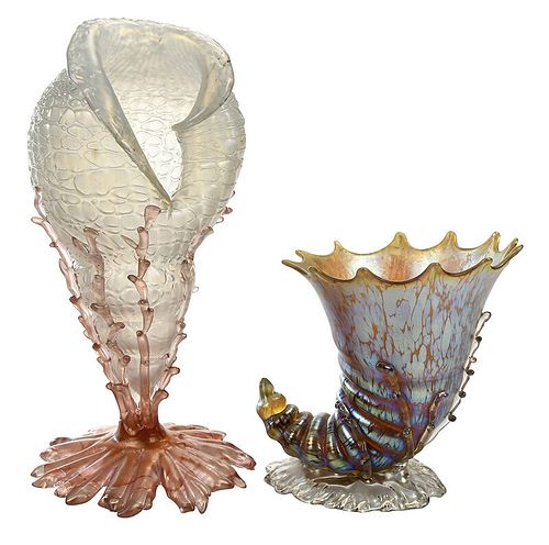 Two Loetz or Loetz Style Art Glass Vases