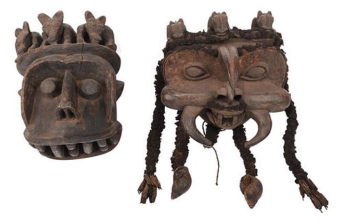 Two West African Carved Ceremonial Masks