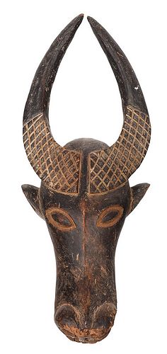 West African Carved Wood Bush Cow Mask