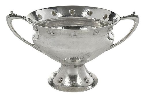 English Silver Hammered Loving Cup