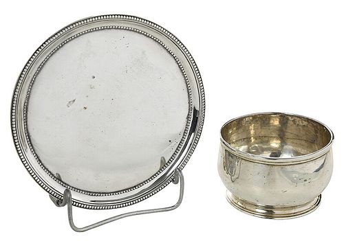 Two Georgian English Silver Table Items