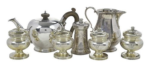 Seven English Silver Table Items
