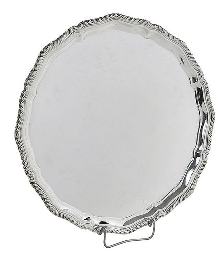 Large English Silver Footed Tray