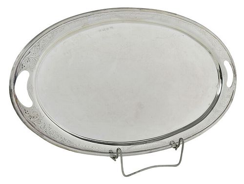 Oval English Silver Two Handle Tray