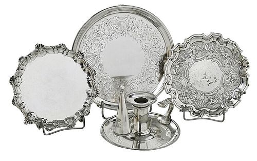 Four English and Italian Silver Table Items