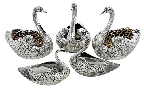Five Sterling Swans
