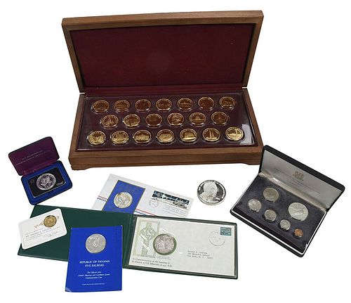 Assorted Franklin Mint Silver Medallions 