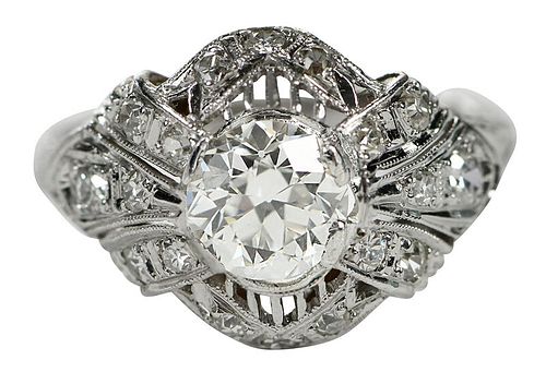 Antique Platinum Diamond Ring 
