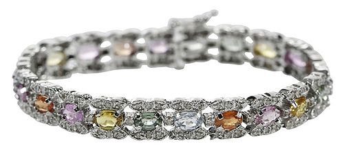 14kt. Sapphire and Diamond Bracelet