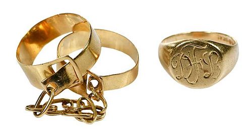Two Retro Gold Rings 