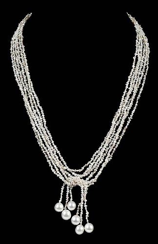 Pearl Lariat Necklace 