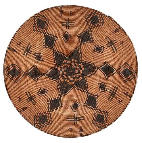 Large Apache Polychrome Decorated Coiled Tray