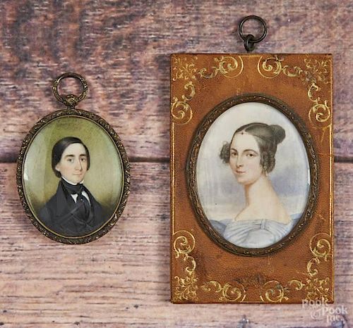 Two miniature portraits, early 19th c., to incl