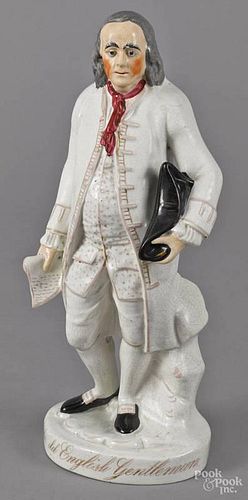 Staffordshire figure of Benjamin Franklin, 19th