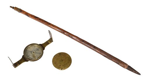 Signed Goldsmith Chandlee Surveyor's Compass 