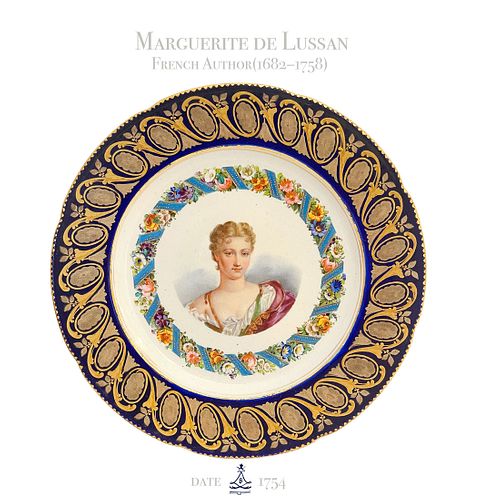 18th C. Sevres Portrait of Marguerite de Lussan Plate