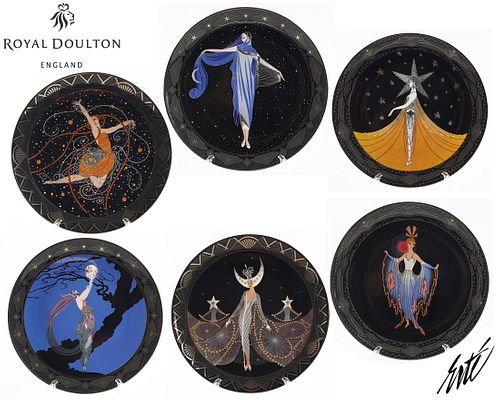 Royal Doulton & House of ERTE Decorative Plate Full Set